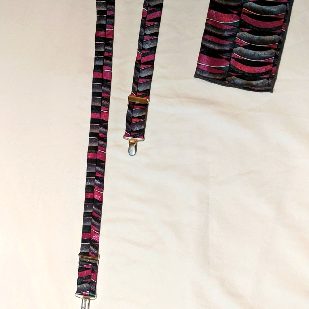 Suspenders and matching pocket square